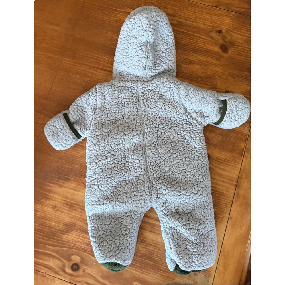 Weatherproof Baby Sherpa Fleece Bunting Snowsuit Hooded Gray 3–6 Months - Picture 4 of 7